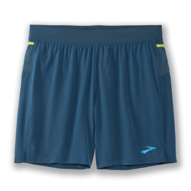 Brooks Sherpa 7 2-in-1 Running Shorts - Men's - Alpine/SteelBlue/Bright Moss (40269-NEDV)